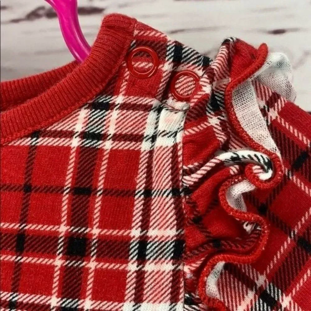 Garanimals Girls One Piece Red And‎ Black Plaid 6-9 Months Romper